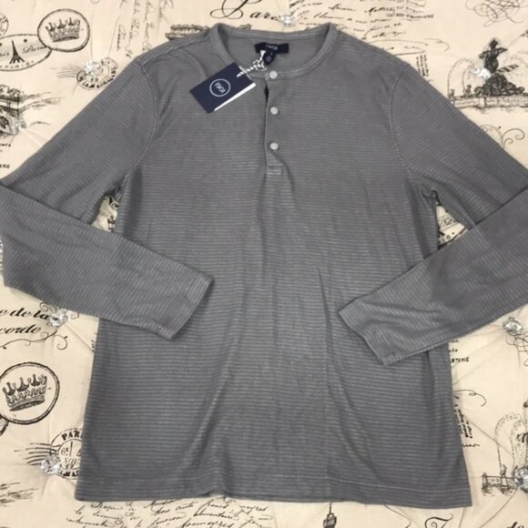 1901 Men's Stripe Long Sleeve Henley - Picture 2 of 3